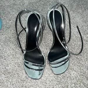 Silver tone faux heels